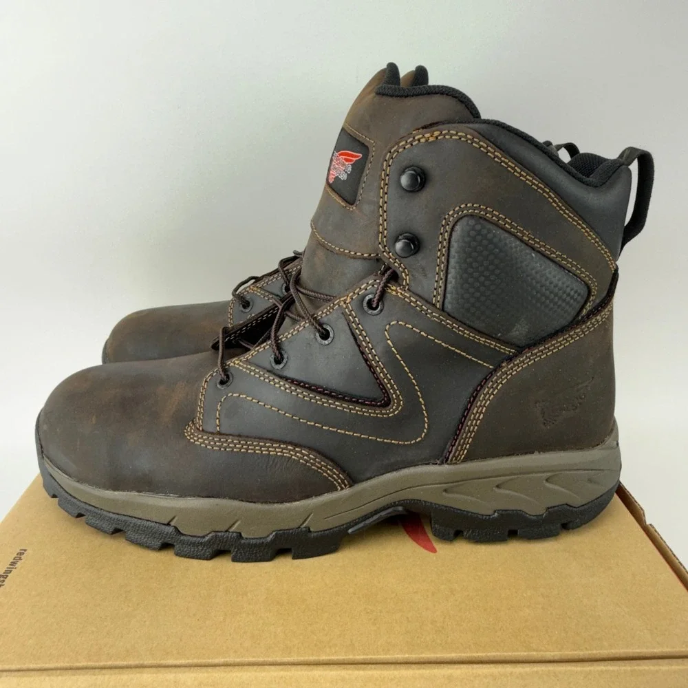 Red Wing 2205 Brown Leather Safety Toe Work Boots Mens 13 D EH Rated NIB